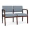 Lesro 2 Seat Tandem Seating W/ No Center Arm, 44 in W 26 in L 31.5 in H, Lenox Series LW2101 - alternate 1